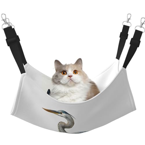 KKLWEGU Langschnabelreiher-Katzen-Hängematte, Sommer, atmungsaktiv, hängend, Haustierkäfig-Hängematte, Bett, verstellbar, weich, Schlafhängematte für Katzen, kleine Hunde, Kaninchen, Größe M KKLWEGU Langschnabelreiher-Katzen-Hängematte, Sommer, atmungsaktiv, hängend, Haustierkäfig-Hängematte, Bett, verstellbar, weich, Schlafhängematte für Katzen, kleine Hunde, Kaninchen, Größe M von KKLWEGU