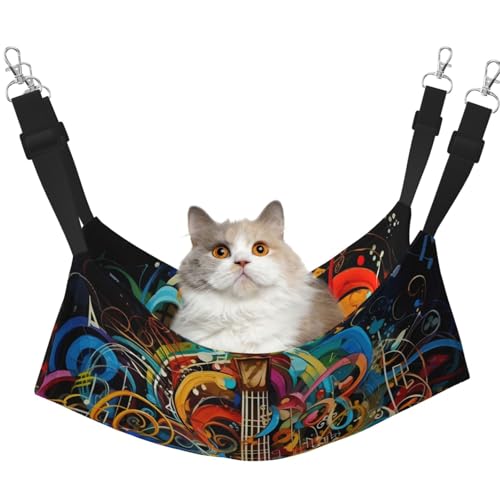 KKLWEGU Music Series Katzenhängematte Sommer Atmungsaktiv Hängende Haustier Käfig Hängematte Bett Verstellbare Weiche Schlafhängematte für Katzen Kleine Hunde Kaninchen Groß KKLWEGU Music Series Katzenhängematte Sommer Atmungsaktiv Hängende Haustier Käfig Hängematte Bett Verstellbare Weiche Schlafhängematte für Katzen Kleine Hunde Kaninchen Groß von KKLWEGU