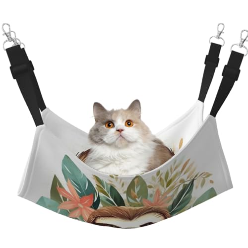 KKLWEGU Niedliche Faultier-Blätter-Katzen-Hängematte, Sommer, atmungsaktiv, hängend, Haustierkäfig-Hängematte, Bett, verstellbar, weich, für Katzen, kleine Hunde, Kaninchen, groß KKLWEGU Niedliche Faultier-Blätter-Katzen-Hängematte, Sommer, atmungsaktiv, hängend, Haustierkäfig-Hängematte, Bett, verstellbar, weich, für Katzen, kleine Hunde, Kaninchen, groß von KKLWEGU