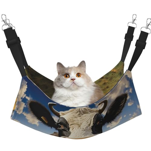 KKLWEGU Prairie Kuh Katze Hängematte Sommer Atmungsaktiv Hängende Haustier Käfig Hängematte Bett Verstellbar Weich Schlafhängematte für Katzen Kleine Hunde Kaninchen Groß KKLWEGU Prairie Kuh Katze Hängematte Sommer Atmungsaktiv Hängende Haustier Käfig Hängematte Bett Verstellbar Weich Schlafhängematte für Katzen Kleine Hunde Kaninchen Groß von KKLWEGU