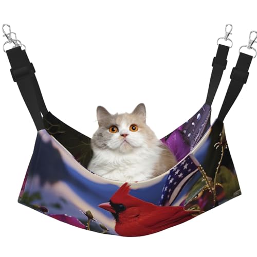 KKLWEGU Purple Morning Glory Katzenhängematte, Sommer, atmungsaktiv, hängend, Haustierkäfig-Hängematte, Bett, verstellbar, weich, Schlafhängematte für Katzen, kleine Hunde, Kaninchen, Größe M KKLWEGU Purple Morning Glory Katzenhängematte, Sommer, atmungsaktiv, hängend, Haustierkäfig-Hängematte, Bett, verstellbar, weich, Schlafhängematte für Katzen, kleine Hunde, Kaninchen, Größe M von KKLWEGU