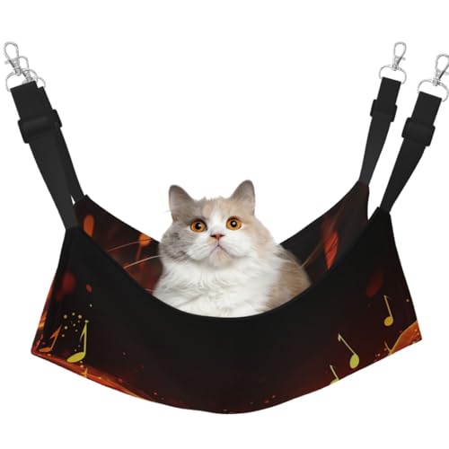KKLWEGU Red Flame Katzenhängematte mit Musiknote, Sommer, atmungsaktiv, hängend, Haustierkäfig-Hängematte, Bett, verstellbar, weich, für Katzen, kleine Hunde, Kaninchen, groß KKLWEGU Red Flame Katzenhängematte mit Musiknote, Sommer, atmungsaktiv, hängend, Haustierkäfig-Hängematte, Bett, verstellbar, weich, für Katzen, kleine Hunde, Kaninchen, groß von KKLWEGU