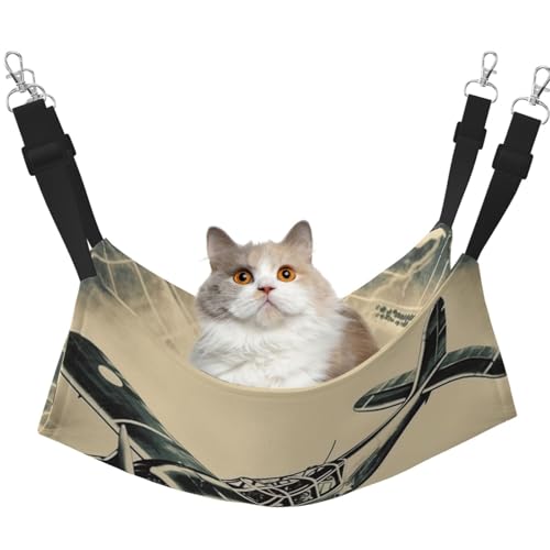 KKLWEGU Retro-Flugzeug-Katzen-Hängematte, Sommer, atmungsaktiv, hängend, Haustierkäfig-Hängematte, Bett, verstellbar, weich, für Katzen, kleine Hunde, Kaninchen, Größe M KKLWEGU Retro-Flugzeug-Katzen-Hängematte, Sommer, atmungsaktiv, hängend, Haustierkäfig-Hängematte, Bett, verstellbar, weich, für Katzen, kleine Hunde, Kaninchen, Größe M von KKLWEGU
