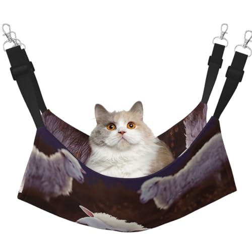 KKLWEGU Schaf- und Katzenhängematte, Sommer, atmungsaktiv, hängend, Haustierkäfig-Hängematte, Bett, verstellbar, weich, für Katzen, kleine Hunde, Kaninchen, groß KKLWEGU Schaf- und Katzenhängematte, Sommer, atmungsaktiv, hängend, Haustierkäfig-Hängematte, Bett, verstellbar, weich, für Katzen, kleine Hunde, Kaninchen, groß von KKLWEGU