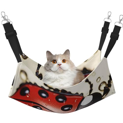 KKLWEGU Schöne Marienkäfer-Katzen-Hängematte, Sommer, atmungsaktiv, hängend, Haustierkäfig-Hängematte, Bett, verstellbar, weich, für Katzen, kleine Hunde, Kaninchen, groß KKLWEGU Schöne Marienkäfer-Katzen-Hängematte, Sommer, atmungsaktiv, hängend, Haustierkäfig-Hängematte, Bett, verstellbar, weich, für Katzen, kleine Hunde, Kaninchen, groß von KKLWEGU