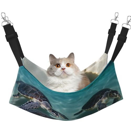 KKLWEGU Sea Turtles Katzenhängematte, Sommer, atmungsaktiv, hängend, Haustierkäfig-Hängematte, Bett, verstellbar, weich, für Katzen, kleine Hunde, Kaninchen, Größe M KKLWEGU Sea Turtles Katzenhängematte, Sommer, atmungsaktiv, hängend, Haustierkäfig-Hängematte, Bett, verstellbar, weich, für Katzen, kleine Hunde, Kaninchen, Größe M von KKLWEGU