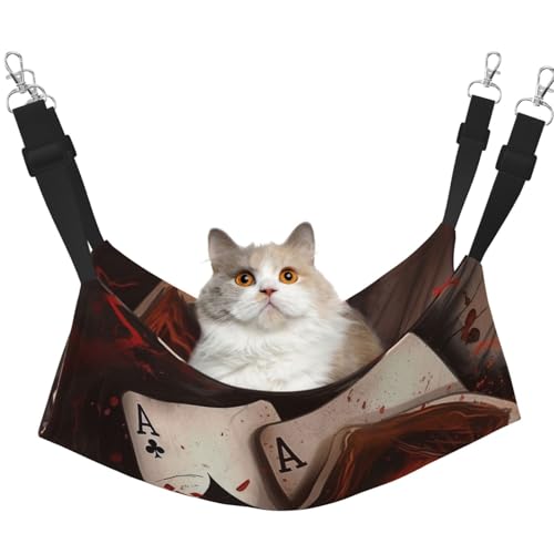 KKLWEGU Spielkarten Katzenhängematte Sommer Atmungsaktiv Hängende Haustier Käfig Hängematte Bett Verstellbare Weiche Schlafhängematte für Katzen Kleine Hunde Kaninchen Medium KKLWEGU Spielkarten Katzenhängematte Sommer Atmungsaktiv Hängende Haustier Käfig Hängematte Bett Verstellbare Weiche Schlafhängematte für Katzen Kleine Hunde Kaninchen Medium von KKLWEGU