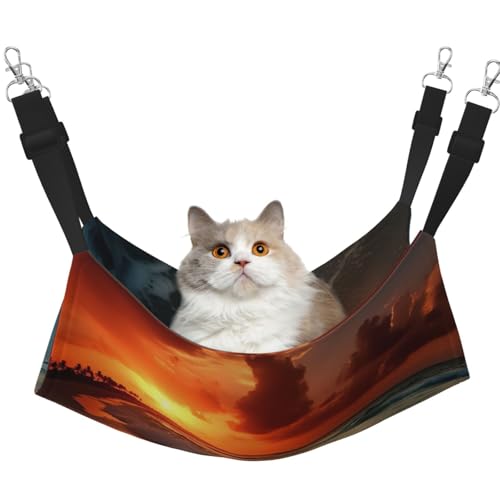 KKLWEGU The Beach Sunset Katzenhängematte, Sommer, atmungsaktiv, hängend, Haustierkäfig-Hängematte, Bett, verstellbar, weich, für Katzen, kleine Hunde, Kaninchen, Größe M KKLWEGU The Beach Sunset Katzenhängematte, Sommer, atmungsaktiv, hängend, Haustierkäfig-Hängematte, Bett, verstellbar, weich, für Katzen, kleine Hunde, Kaninchen, Größe M von KKLWEGU