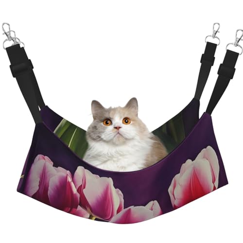 KKLWEGU Tulpen Katzenhängematte Sommer Atmungsaktiv Hängende Haustier Käfig Hängematte Bett Verstellbare Weiche Schlafhängematte für Katzen Kleine Hunde Kaninchen Groß KKLWEGU Tulpen Katzenhängematte Sommer Atmungsaktiv Hängende Haustier Käfig Hängematte Bett Verstellbare Weiche Schlafhängematte für Katzen Kleine Hunde Kaninchen Groß von KKLWEGU