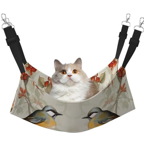 KKLWEGU Vögel Vintage Kunst Katze Hängematte Sommer Atmungsaktiv Hängende Haustier Käfig Hängematte Bett Verstellbar Weich Schlafhängematte für Katzen Kleine Hunde Kaninchen Medium KKLWEGU Vögel Vintage Kunst Katze Hängematte Sommer Atmungsaktiv Hängende Haustier Käfig Hängematte Bett Verstellbar Weich Schlafhängematte für Katzen Kleine Hunde Kaninchen Medium von KKLWEGU