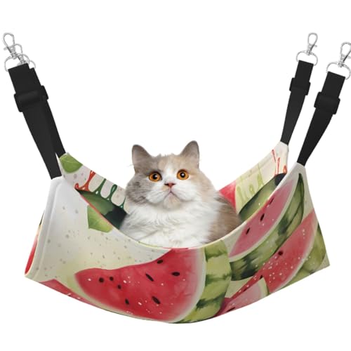 KKLWEGU Wassermelonen-Hängematte für Katzen, frisches Obst, Sommer, atmungsaktiv, hängend, Haustierkäfig-Hängematte, Bett, verstellbar, weich, für Katzen, kleine Hunde, Kaninchen, Größe M KKLWEGU Wassermelonen-Hängematte für Katzen, frisches Obst, Sommer, atmungsaktiv, hängend, Haustierkäfig-Hängematte, Bett, verstellbar, weich, für Katzen, kleine Hunde, Kaninchen, Größe M von KKLWEGU