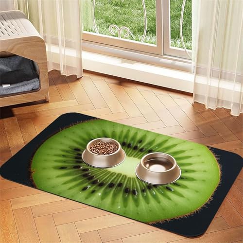 Kiwi Slice Hundefuttermatten für Böden, rutschfeste, super saugfähige Haustierfuttermatte, Geschirrspüler-Hundematte für Futter und Wasser, niedlich, Gummi, schnell trocknend, Haustier-Futtermatte für Kiwi Slice Hundefuttermatten für Böden, rutschfeste, super saugfähige Haustierfuttermatte, Geschirrspüler-Hundematte für Futter und Wasser, niedlich, Gummi, schnell trocknend, Haustier-Futtermatte für von KKLWEGU