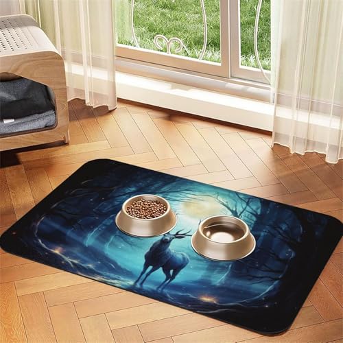 Moonlight Hundefuttermatten für Böden, 40,6 x 61 cm, rutschfeste, super saugfähige Haustierfuttermatte, Geschirrspüler-Hundematte für Futter und Wasser, niedlich, Gummi, schnell trocknend Moonlight Hundefuttermatten für Böden, 40,6 x 61 cm, rutschfeste, super saugfähige Haustierfuttermatte, Geschirrspüler-Hundematte für Futter und Wasser, niedlich, Gummi, schnell trocknend von KKLWEGU