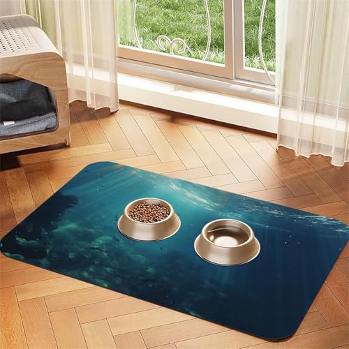 Sea Dog Futtermatten für Böden, 30,5 x 45,7 cm, rutschfeste, super saugfähige Haustierfuttermatte, Geschirrspüler-Hundematte für Futter und Wasser, niedlich, Gummi, schnell trocknend Sea Dog Futtermatten für Böden, 30,5 x 45,7 cm, rutschfeste, super saugfähige Haustierfuttermatte, Geschirrspüler-Hundematte für Futter und Wasser, niedlich, Gummi, schnell trocknend von KKLWEGU