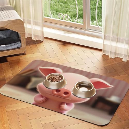 Smiling Dog Food Mats for Floors, 16x24 Inch Non-Slip Super Absorbent Pet Food Mat, Dishwasher Dog Mat for Food and Water, Cute Rubber Quick Dry Pet Feeding Mat for Dogs Puppy Cats Smiling Dog Food Mats for Floors, 16x24 Inch Non-Slip Super Absorbent Pet Food Mat, Dishwasher Dog Mat for Food and Water, Cute Rubber Quick Dry Pet Feeding Mat for Dogs Puppy Cats von KKLWEGU