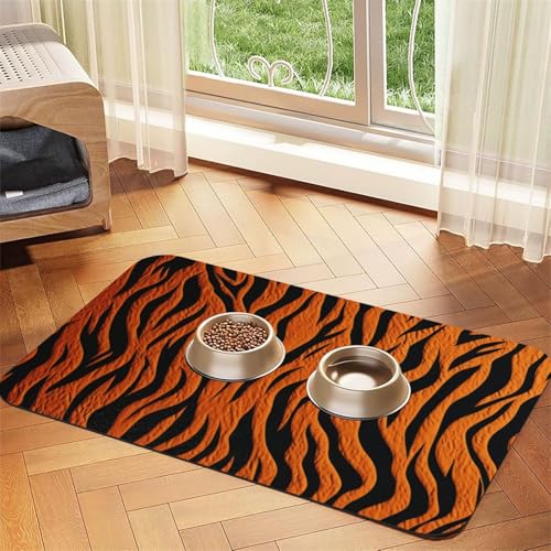 Tiger Stripes Hundefuttermatten für Böden, 30,5 x 45,7 cm, rutschfest, super saugfähig, Geschirrspüler-Hundematte für Futter und Wasser, niedlich, schnell trocknend, Haustier-Futtermatte für Hunde Tiger Stripes Hundefuttermatten für Böden, 30,5 x 45,7 cm, rutschfest, super saugfähig, Geschirrspüler-Hundematte für Futter und Wasser, niedlich, schnell trocknend, Haustier-Futtermatte für Hunde von KKLWEGU