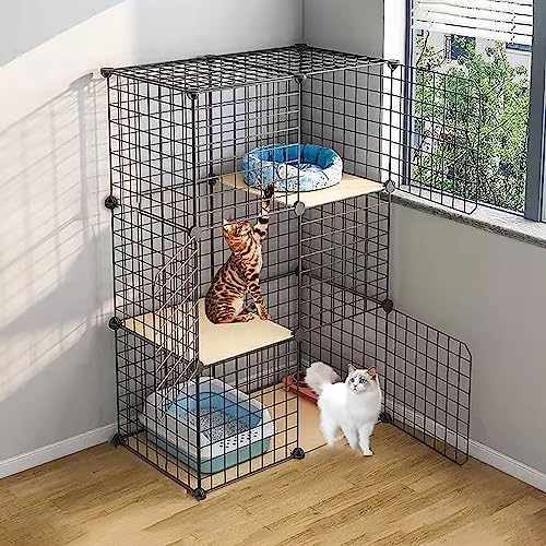 KKRANG Katzenkäfige für den Innenbereich, Katzenparks zum Selbermachen, Katzengehege für den Außenbereich, abnehmbare Käfige für Kleintiere, Welpenschublade, Schrank von KKRANG
