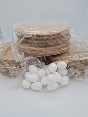 KKS Set 50 Stück Nesteinlagen aus Filz inkl. 20 Eier für Brieftauben von KKS