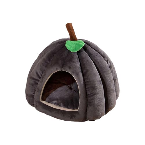 KKwercv Kürbis-Katzenhaus - Niedliche Form Höhlenbett für Indoor-Katzen, Schlafzelt mit abnehmbarem Kissen, warme Höhle für kleine Hunde von KKwercv