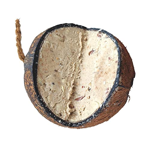 Vogelfutter Snacks Kokosnuss Meisenringe Erdnussstangen Streufutter (Kokosnuss Classic V-Cut) von KLASEBO