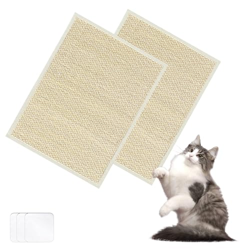 KLEHOPE Katzen Kratzmatte, 2 Stück 30 x 40 cm Katzenkratzbretter, Selbstklebend Kratzbretter Katze Wand, mit 8 Stück Doppelseitigem Klebeband, Kratzpappe Katze, für Wände, Ledersofas, Fliesen KLEHOPE Katzen Kratzmatte, 2 Stück 30 x 40 cm Katzenkratzbretter, Selbstklebend Kratzbretter Katze Wand, mit 8 Stück Doppelseitigem Klebeband, Kratzpappe Katze, für Wände, Ledersofas, Fliesen von KLEHOPE