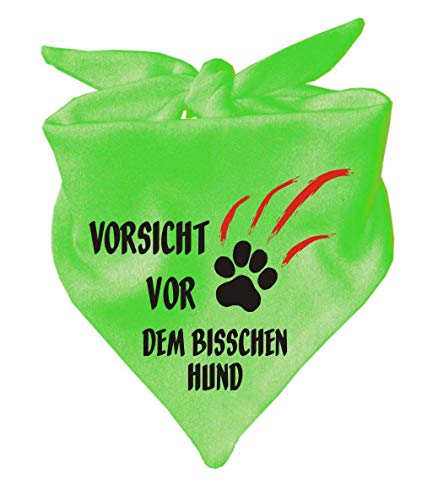 Kleiner Fratz Hunde Dreiecks Halstuch (Fb: Lime) (Gr. 2 (68 cm)) Vorsicht vor dem bisschen Hund von Kleiner Fratz