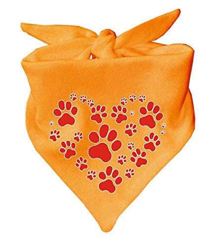 Hunde Dreiecks Halstuch (Fb: gelb) (Gr. 1 (55 cm)) Herz aus Pfoten von Kleiner Fratz