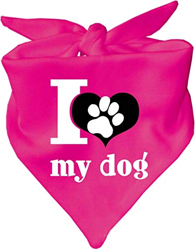 Kleiner Fratz Hunde Dreiecks Halstuch (Fb: pink) (Gr. 1 (55 cm)) I Love My Dog von Kleiner Fratz
