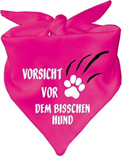 Hunde Dreiecks Halstuch (Fb: pink) (Gr. 1 (55 cm)) Vorsicht vor dem bisschen Hund von Kleiner Fratz