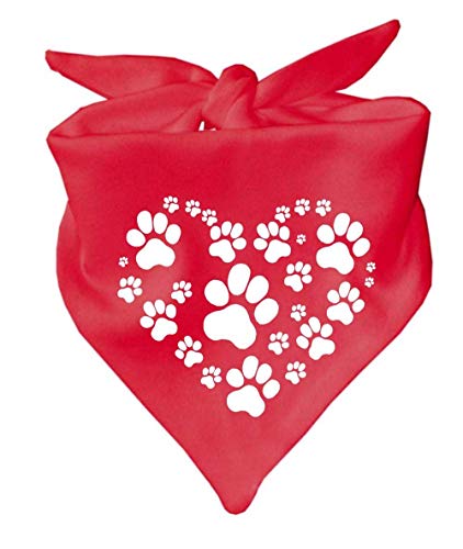 Kleiner Fratz Hunde Dreiecks Halstuch (Fb: rot) (Gr. 2 (68 cm)) Herz aus Pfoten von Kleiner Fratz
