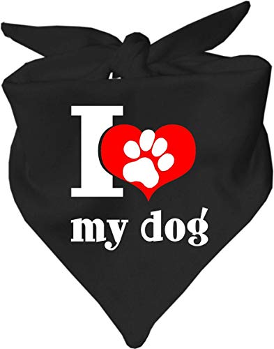 Kleiner Fratz Hunde Dreiecks Halstuch (Fb: schwarz) (Gr. 2 (68 cm)) I Love My Dog von Kleiner Fratz