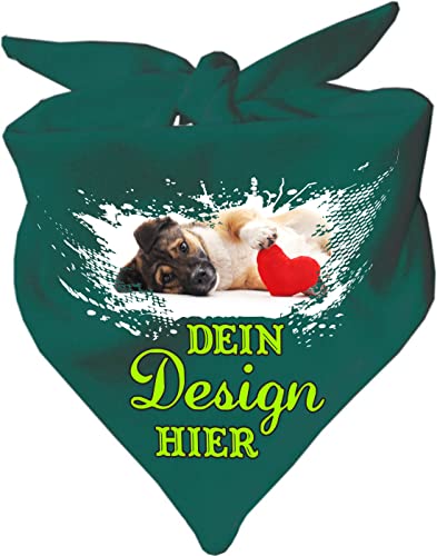 Hunde Dreiecks Halstuch personalisiert mit deinem Wunschmotiv (Fb: türkis) (Gr. 1 (55 cm)) von Kleiner Fratz