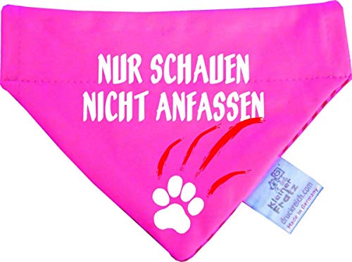 Kleiner Fratz Hunde Durchzugstuch (Fb: pink-Navy) (Gr.S - 16 x 11 cm) Nur schauen Nicht anfassen von Kleiner Fratz