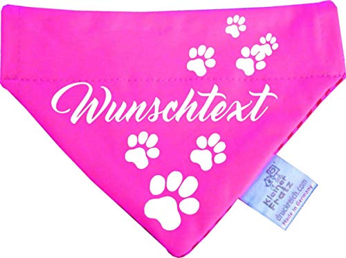 Kleiner Fratz Hunde Durchzugstuch (Fb: pink-Navy) (Gr.S - 16 x 11 cm) mit Ihrem Wunschtext von Kleiner Fratz