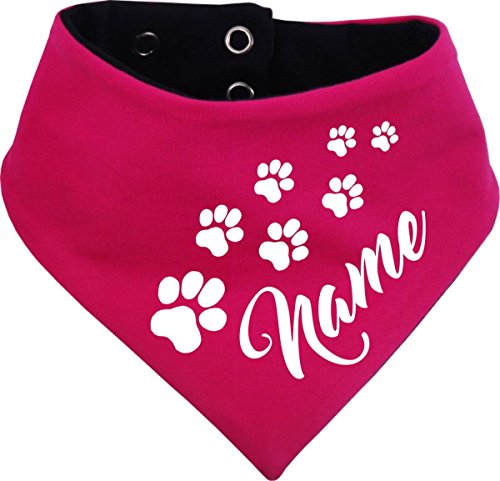 Kleiner Fratz beidseitiges Multicolor Hunde Wende- Halstuch (Fb: pink-Navy) (Gr.4 - HU 45-52 cm) mit Ihrem Wunschtext von Kleiner Fratz