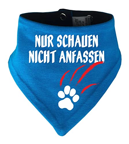 Hunde Wende- Halstuch Multicolor (Fb: Atoll-Navy) (Gr.4 - HU 45-52 cm) Nur schauen Nicht anfassen von Kleiner Fratz