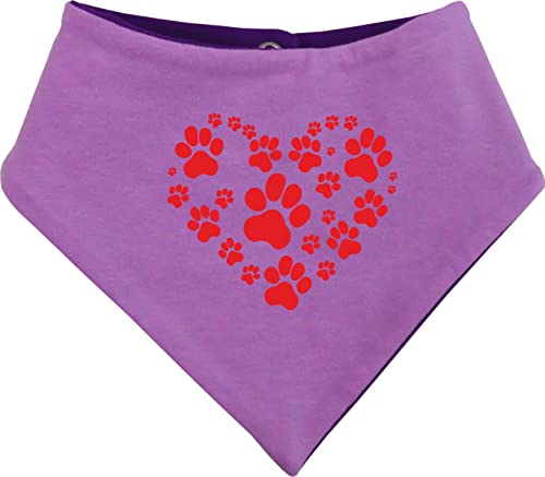 Kleiner Fratz Hunde Wende- Halstuch Multicolor (Fb: lila-Flieder) (Gr.4 - HU 45-52 cm) Herz aus Pfoten von Kleiner Fratz