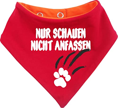 Hunde Wende- Halstuch Multicolor (Fb: orange-rot) (Gr.2 - HU 31-35 cm) Nur schauen Nicht anfassen von Kleiner Fratz