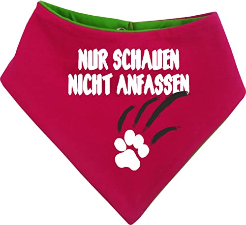 Kleiner Fratz Hunde Wende- Halstuch Multicolor (Fb: pink-Lime) (Gr.3 - HU 36-42 cm) Nur schauen Nicht anfassen von Kleiner Fratz