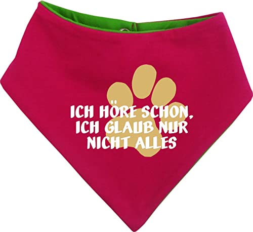 Kleiner Fratz Hunde Wende- Halstuch Multicolor (Fb: pink-Lime) (Gr.4 - HU 45-52 cm) Ich höre Schon, ich Glaub nur Nicht Alles von Kleiner Fratz