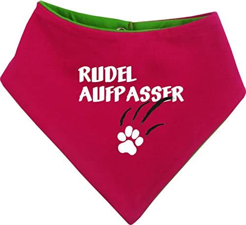 Kleiner Fratz Hunde Wende- Halstuch Multicolor (Fb: pink-Lime) (Gr.4 - HU 45-52 cm) Rudelaufpasser von Kleiner Fratz