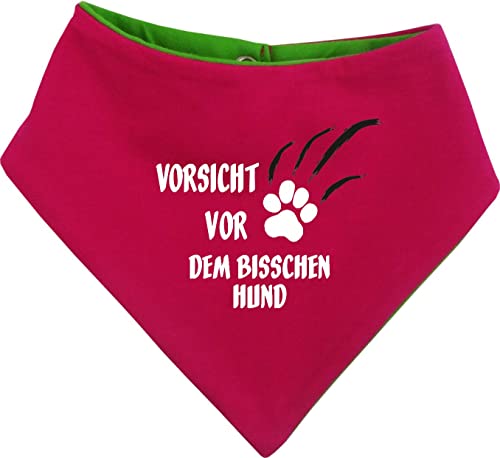 Kleiner Fratz Hunde Wende- Halstuch Multicolor (Fb: pink-Lime) (Gr.4 - HU 45-52 cm) Vorsicht vor dem bisschen Hund von Kleiner Fratz