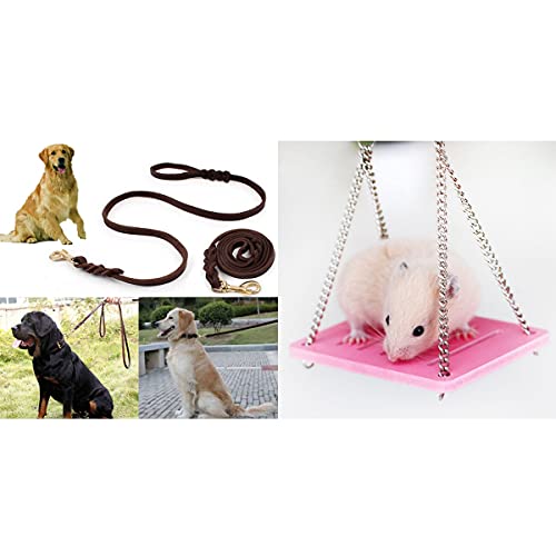 KLKNE 2 m langes geflochtenes Lederhalsband für Spaziergänge, Traktionsleine und Spielzeug zum Aufhängen KLKNE 2 m langes geflochtenes Lederhalsband für Spaziergänge, Traktionsleine und Spielzeug zum Aufhängen von KLKNE