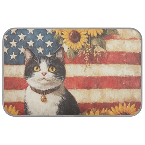 KLL Amerikanische Flagge, süße Katze, Sonnenblumen, Sommer-Kühldecke für mittelgroße Hunde, selbstkühlendes Pad für Katzen, draußen, für Kaninchen, Outdoor, Katze, tragbares Klebeband, Frio para KLL Amerikanische Flagge, süße Katze, Sonnenblumen, Sommer-Kühldecke für mittelgroße Hunde, selbstkühlendes Pad für Katzen, draußen, für Kaninchen, Outdoor, Katze, tragbares Klebeband, Frio para von KLL