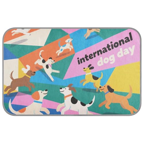 KLL Buntes Happy Dogs Kühlbett für den Sommer, selbstkühlendes Katzenbett, für den Außenbereich, für Hunde, Katzen, Innenbereich, nicht elektrisch, Camas Frias Para, Perros, M von KLL