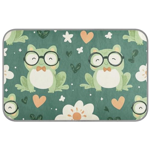 KLL Grüne niedliche Frösch-Brille, Frühjahr/Sommer, Kühlkissen für Hunde, selbstkühlende Katzendecken für den Innenbereich, für Kaninchen, gemütlich, bequem, Cama Refrescante para Perros M von KLL