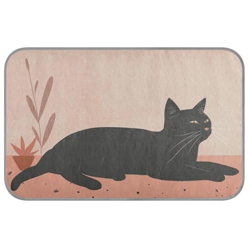 KLL Karikatur schwarze Katze Sommer kühlend matt selbstkühlendes Bett für Outdoor für Katzen Outdoor Cama Refrescante para Perros M von KLL