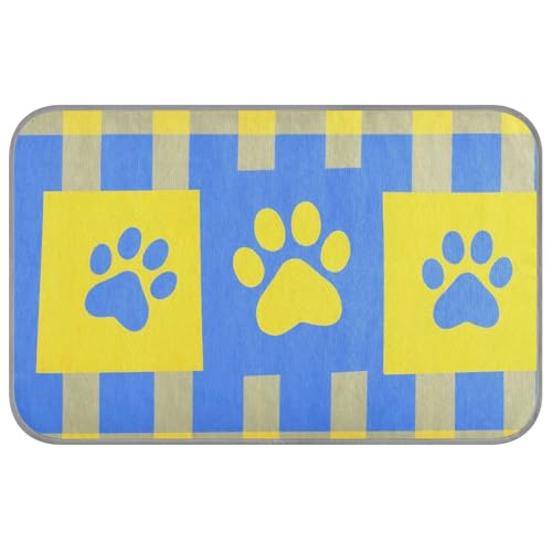 KLL Kühlbett mit Pfotenabdruck, selbstkühlendes Kissen für Hunde für Tiere, Outdoor, schnurloses Klebeband, Blau und Gelb KLL Kühlbett mit Pfotenabdruck, selbstkühlendes Kissen für Hunde für Tiere, Outdoor, schnurloses Klebeband, Blau und Gelb von KLL