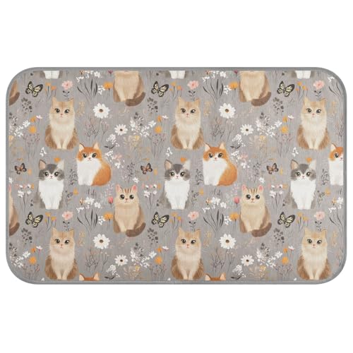 KLL Kühlende Haustiermatte mit süßen, somalischen Katzen und Blumen, für den Sommer, selbstkühlend, für den Außenbereich, für Haustiere, Katzen, Outdoor, Haustier, Sommer-Tapete, Perros, M KLL Kühlende Haustiermatte mit süßen, somalischen Katzen und Blumen, für den Sommer, selbstkühlend, für den Außenbereich, für Haustiere, Katzen, Outdoor, Haustier, Sommer-Tapete, Perros, M von KLL