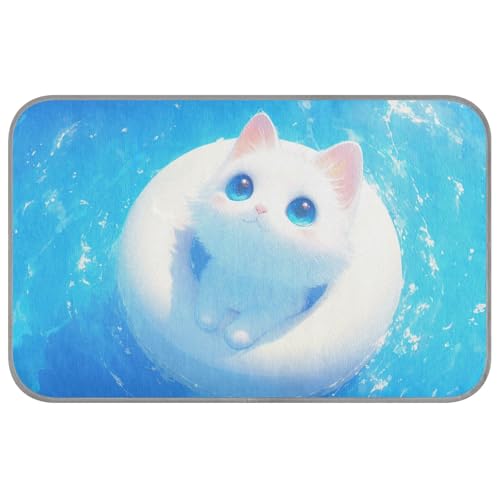 KLL Kühlkissen für den Sommer, Motiv: Katze, Anime, selbstkühlend, für Outdoor-Katzen, gemütliches Schlafen, rutschfestes Klebeband, erfrischend, Größe M, Blau / Weiß KLL Kühlkissen für den Sommer, Motiv: Katze, Anime, selbstkühlend, für Outdoor-Katzen, gemütliches Schlafen, rutschfestes Klebeband, erfrischend, Größe M, Blau / Weiß von KLL